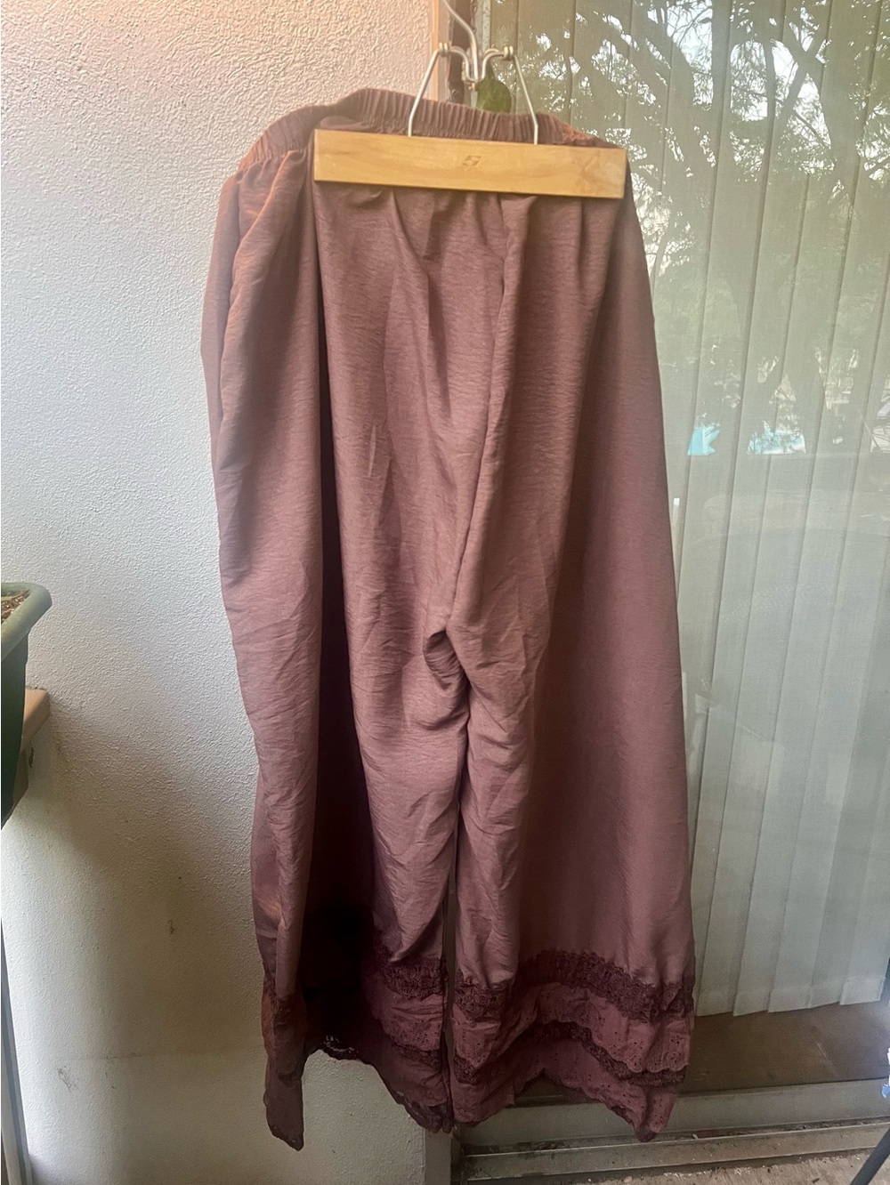 Plus size brown lace, trimmed pants, bloomer style 3X –4x VERY TALL, never worn